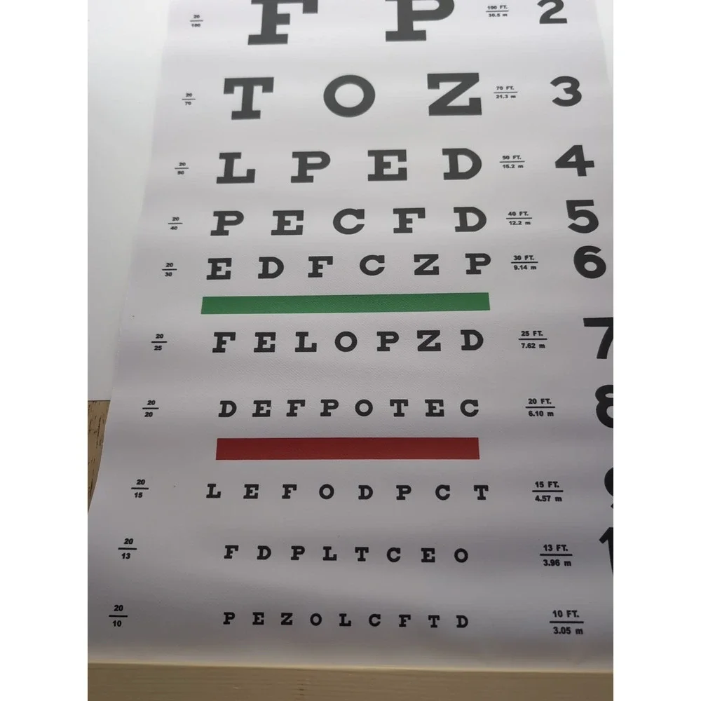 Eye Charts for Eye Exams 20 Feet Snellen Eye Chart with Wooden Frame Chart Only‎